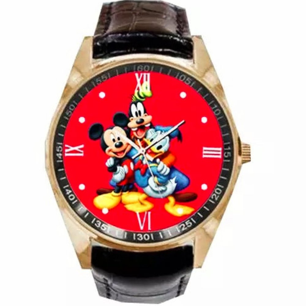 Disney Mickey Donald and Goofy Stainless Steel Watch Analog NWT